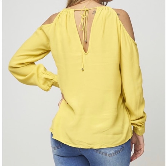 Long Sleeve Cold Shoulder Blouse - Picture 2 of 3